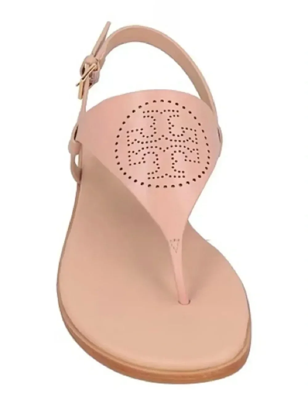 New Tory Burch Capri Perforated Sandal Thong Leather in Sand Pink Size 10